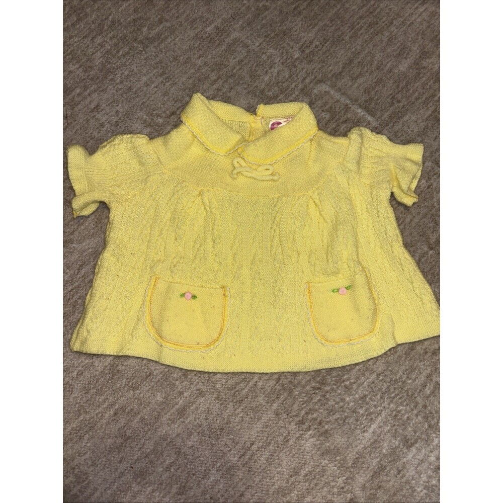 Vintage Love Spun by Celebrity Baby Knit Top Yellow L Japan Fits Cabbage Patch